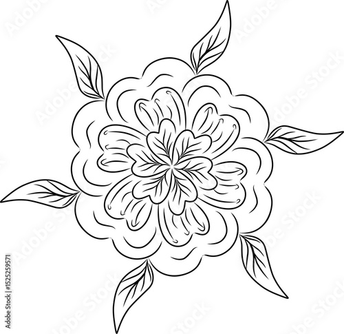 abstract floral line, islamic ornament,ethnic fabric motifs