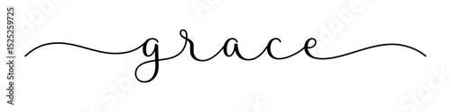 GRACE black vector brush calligraphy banner