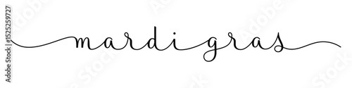MARDI GRAS black vector brush calligraphy banner