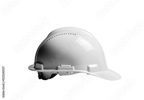 White safety helmet, profile view