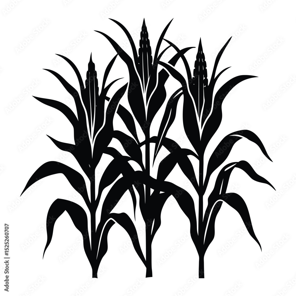 Obraz premium create corn stalk silhouette.
