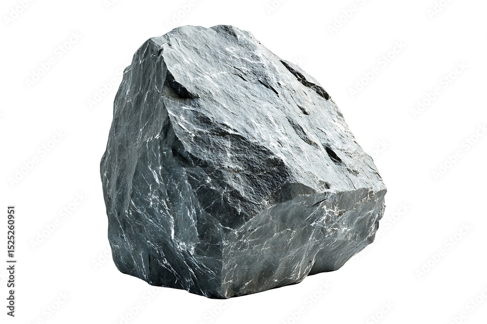 Fototapeta premium Gray stone isolated on transparent background