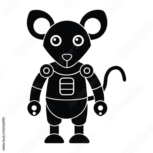 cute mouse robot cyborg cartoon vector.