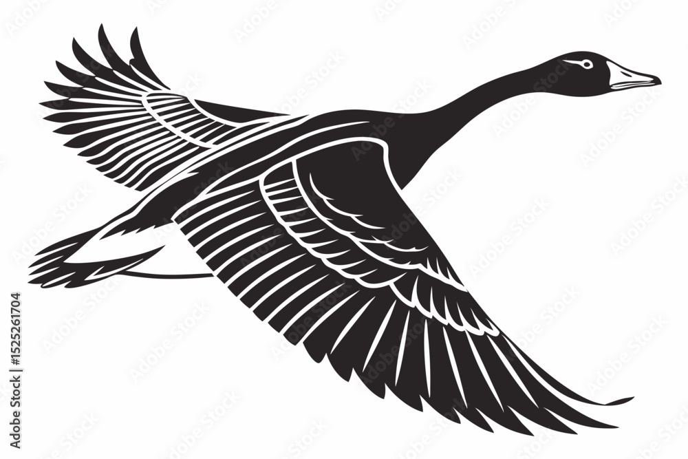 Obraz premium goose sihouette black vector