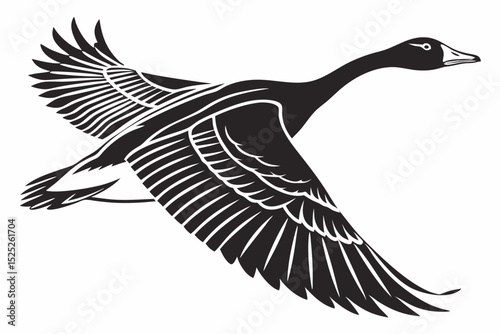 goose sihouette black vector