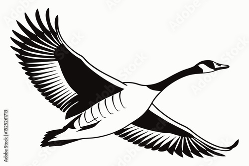 goose sihouette black vector
