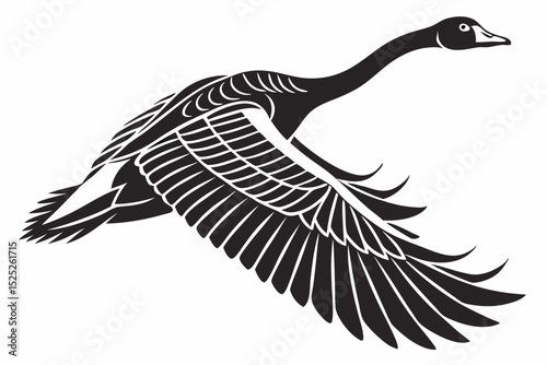 goose sihouette black vector