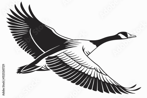 goose sihouette black vector