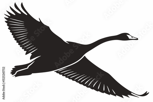 goose sihouette black vector