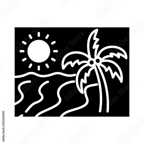 Beach Icon Glyph
