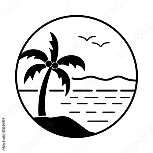 Beach Icon Glyph