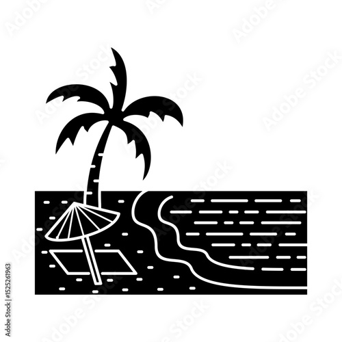 Beach Icon Glyph