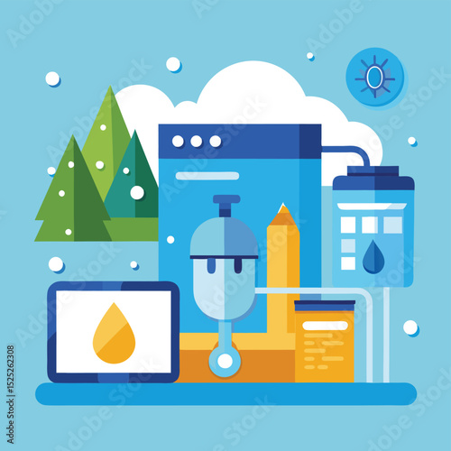 Explore our customizable vector template for a water filtration website banner, perfect for promoting clean water solutions and environmental health.
