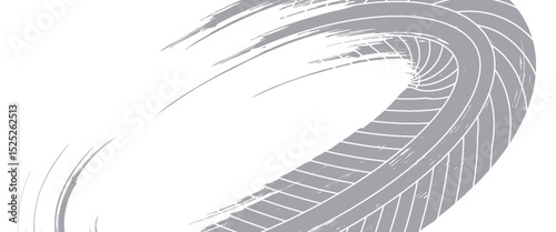 Tire tracks, motorbike wheel or car tread marks, grunge vector. Bicycle or motocross road rally tire tracks, speed motorbike racing rubber track pattern, traction tires in black.eps10