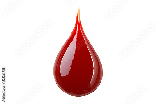 Ketchup drop isolated on transparent background