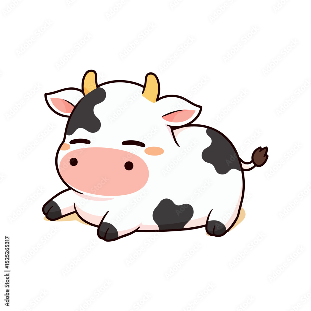 Fototapeta premium Cute Baby Cow Clipart 09
