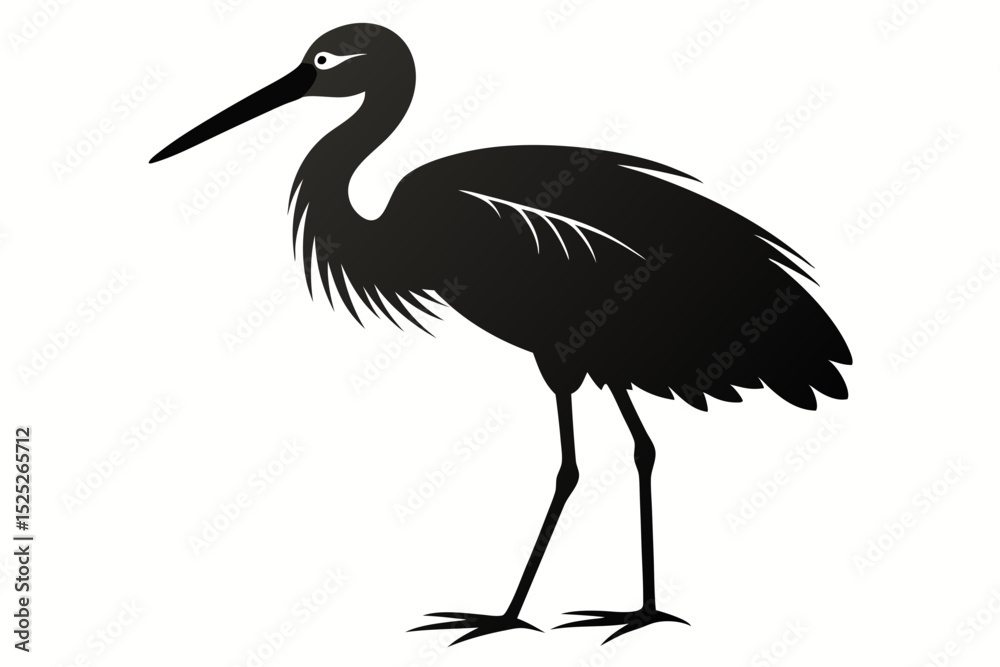 Obraz premium stork sihouette black vector
