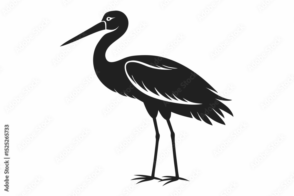Obraz premium stork sihouette black vector