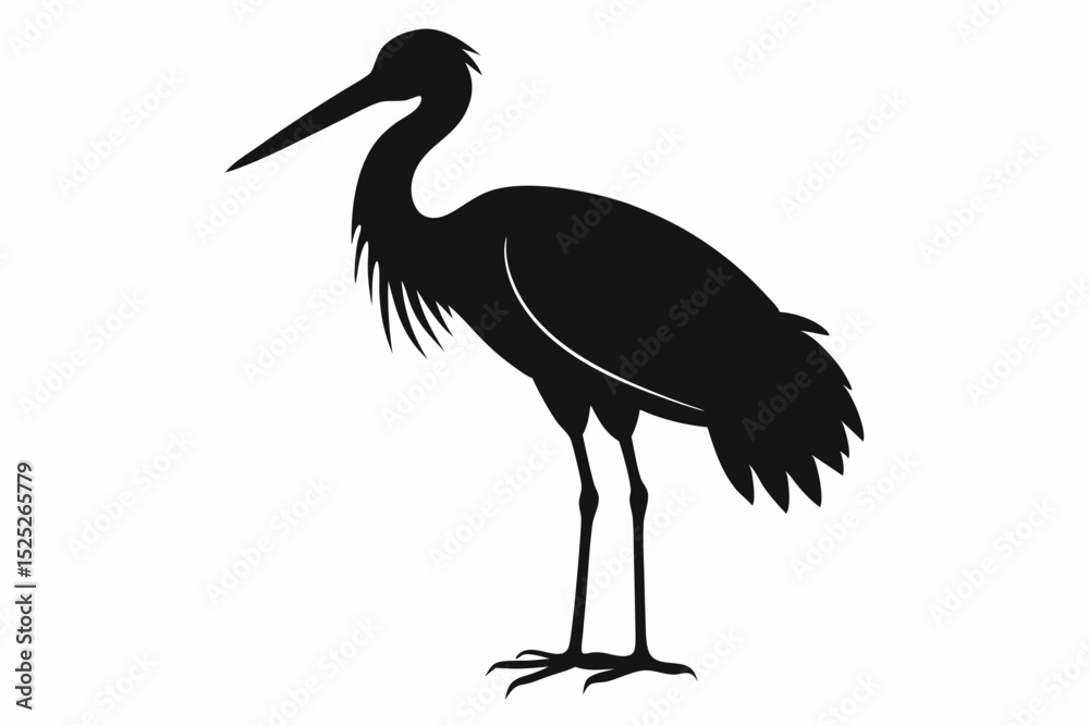 Obraz premium stork sihouette black vector
