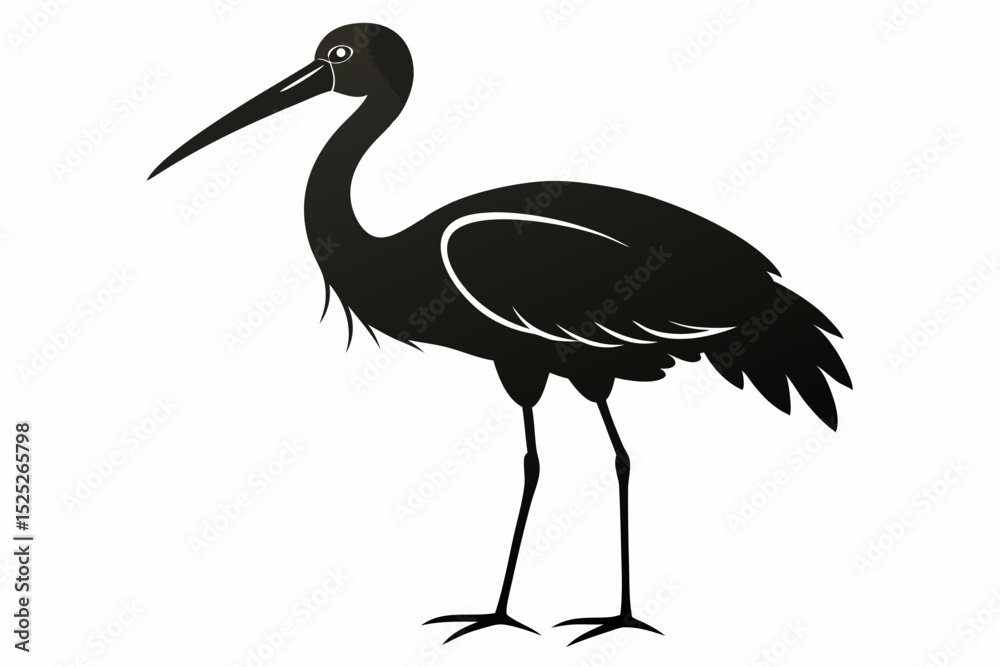 Obraz premium stork sihouette black vector