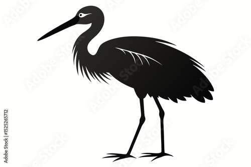 stork sihouette black vector