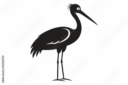 stork sihouette black vector