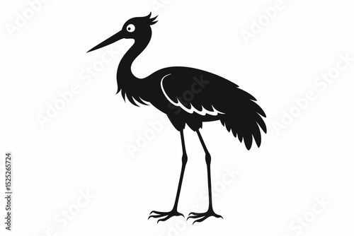 stork sihouette black vector