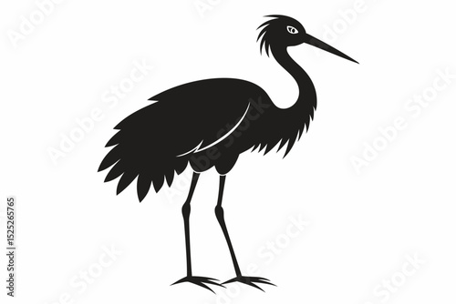 stork sihouette black vector