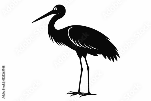 stork sihouette black vector