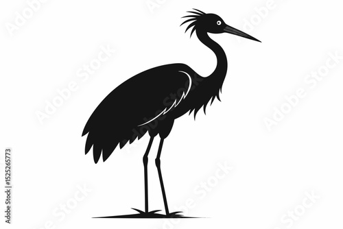 stork sihouette black vector