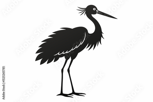 stork sihouette black vector