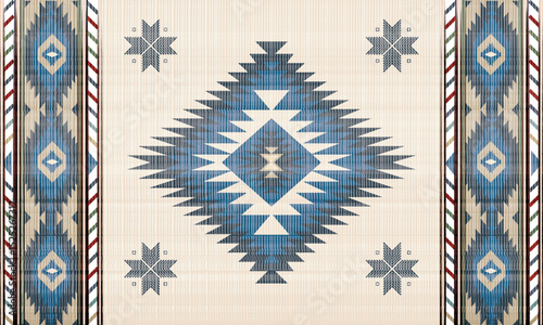 Navajo tribal Green vector seamless pattern. Native American ornament. Ethnic South Western decor style. Boho geometric ornament. pattern. Mexican blanket, rug. Woven carpet illustration	

