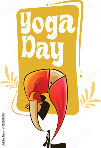 The modern lively illustration beautifully captures International Yoga Day moment, Showcasing various yoga pose with abstract