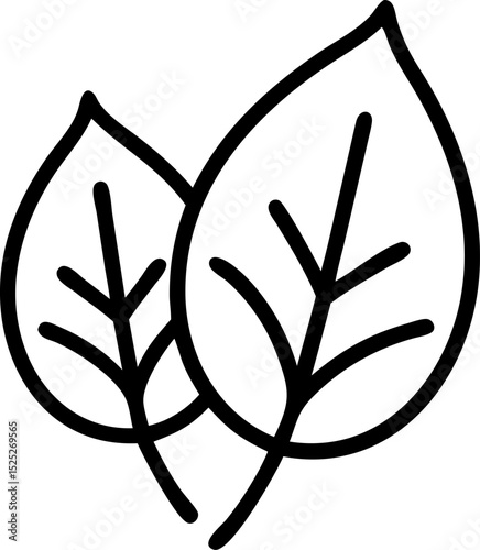 Simple Leaf Icon Vector Illustration for Nature Ecology and Plant Related Designs Available in Multiple Colors and Editable Formats for