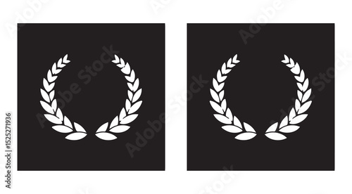 Black Laurel Wreath with Ribbon Vector illustration eps 10