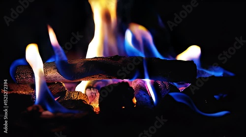 Blue flame background on dark