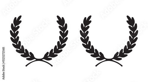 Award Laurel Symbols with Banner Space. vector illustration eps 10