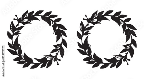 Festival Wreath Icons with Ribbon Design. vector illustration eps 10