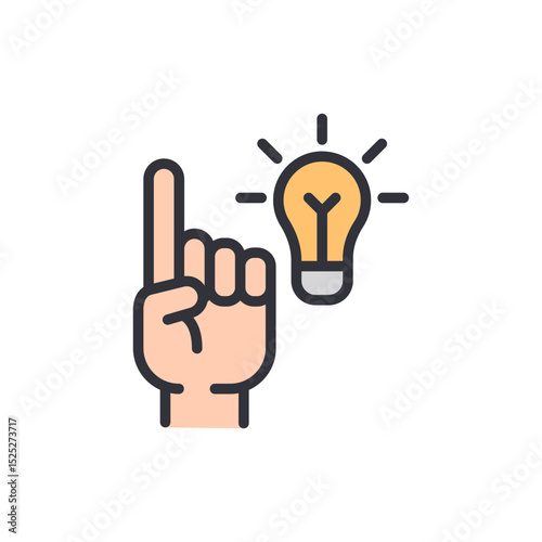 Hand Gesture Of Idea Formation With Light Bulb Icon Creativity