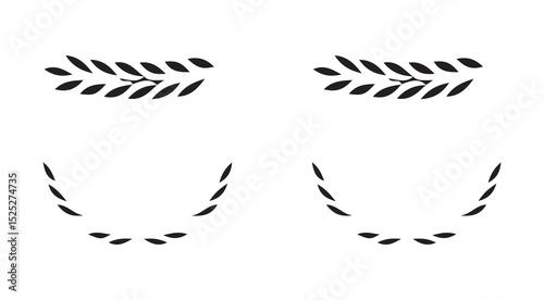 Twin Victory Laurel Wreaths with Ribbons. vector illustration eps 10