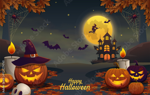 horror halloween background season template