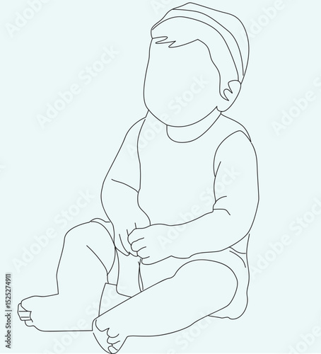 baby sitting. happy little baby boy or girl sitting on floor at home.