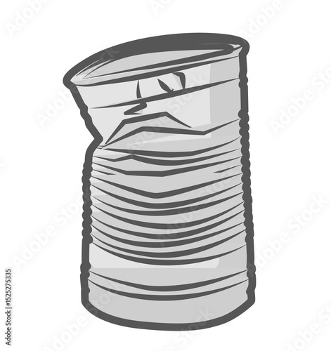 tin can isolated on white dented can icon