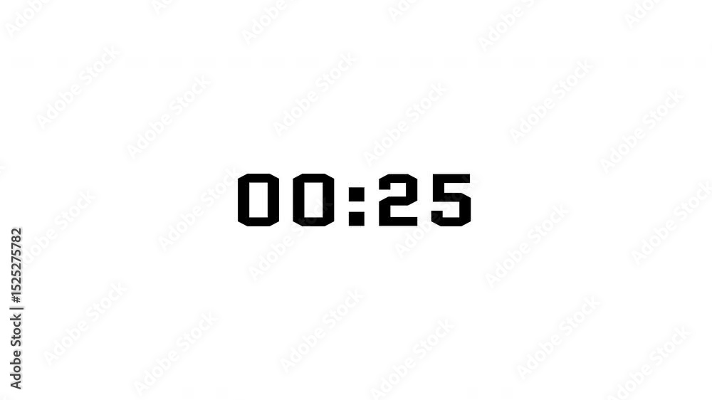 30 Second countdown timer animation on white background
