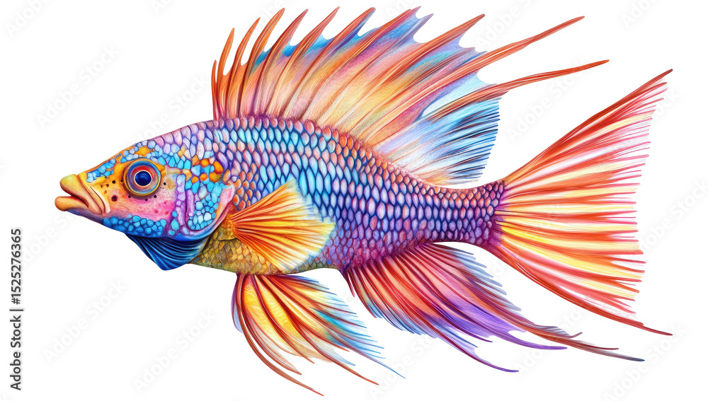 Fototapeta premium Vibrant fish with elaborate fins