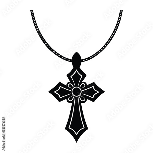 Cross necklace silhouette