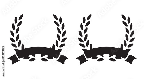 wreath victory icon set. circular laurel foliate, wheat and oak wreaths depicting an award, achievement, heraldry, nobility on white background. vector eps 10