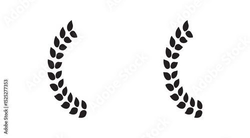 wreath victory icon set. circular laurel foliate, wheat and oak wreaths depicting an award, achievement, heraldry, nobility on white background. vector eps 10