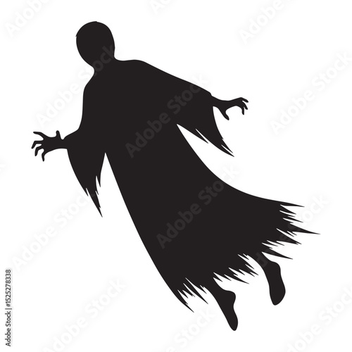 Vector Poltergeist ghostly energy concept image - poltergeist silhouette - poltergeist vector - silhouette of poltergeist - paranormal force symbol
