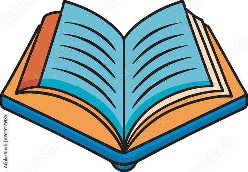 open book vector illustration on white